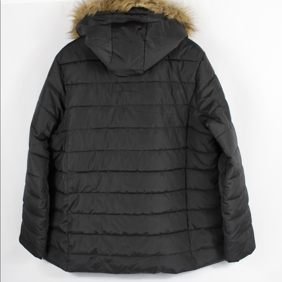 Winter Coat Double Zipper Fur Hooded - Picture 4 of 4